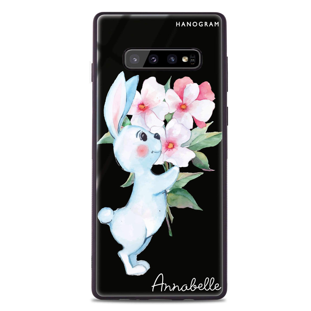 Rabbit And Flowers Samsung 超薄強化玻璃殻