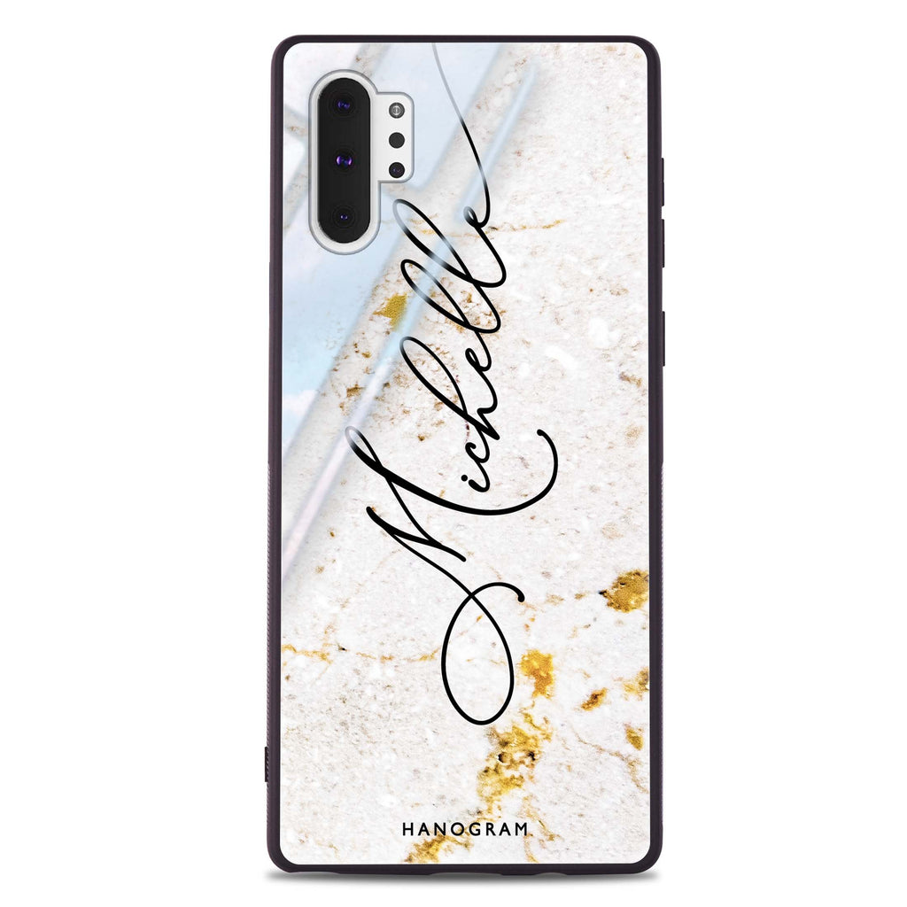 White And Gold Marble Samsung 超薄強化玻璃殻