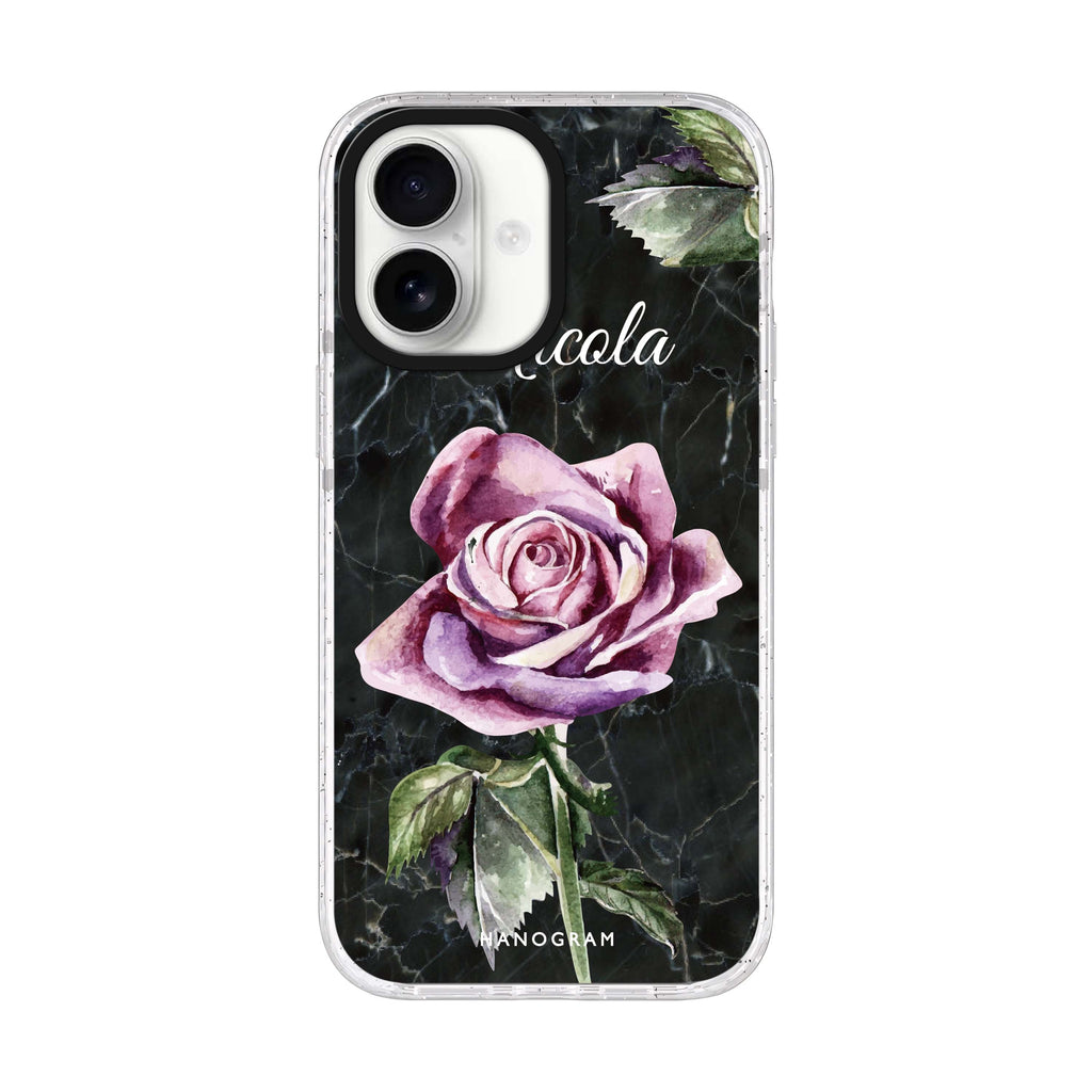 Black Marble iPhone 17 水晶透明保護殼正面展示