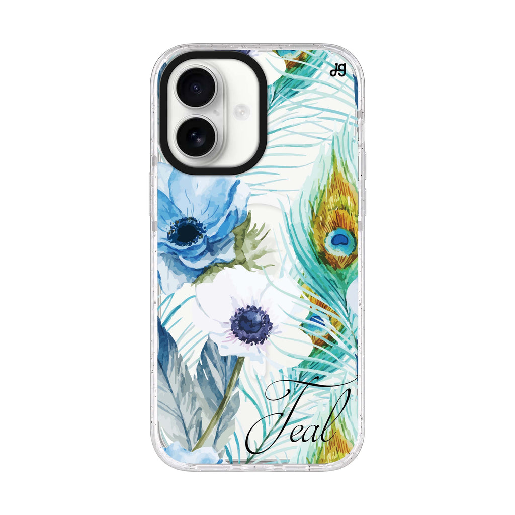 Pretty Watercolor Flowers iPhone 17 水晶透明保護殼正面展示
