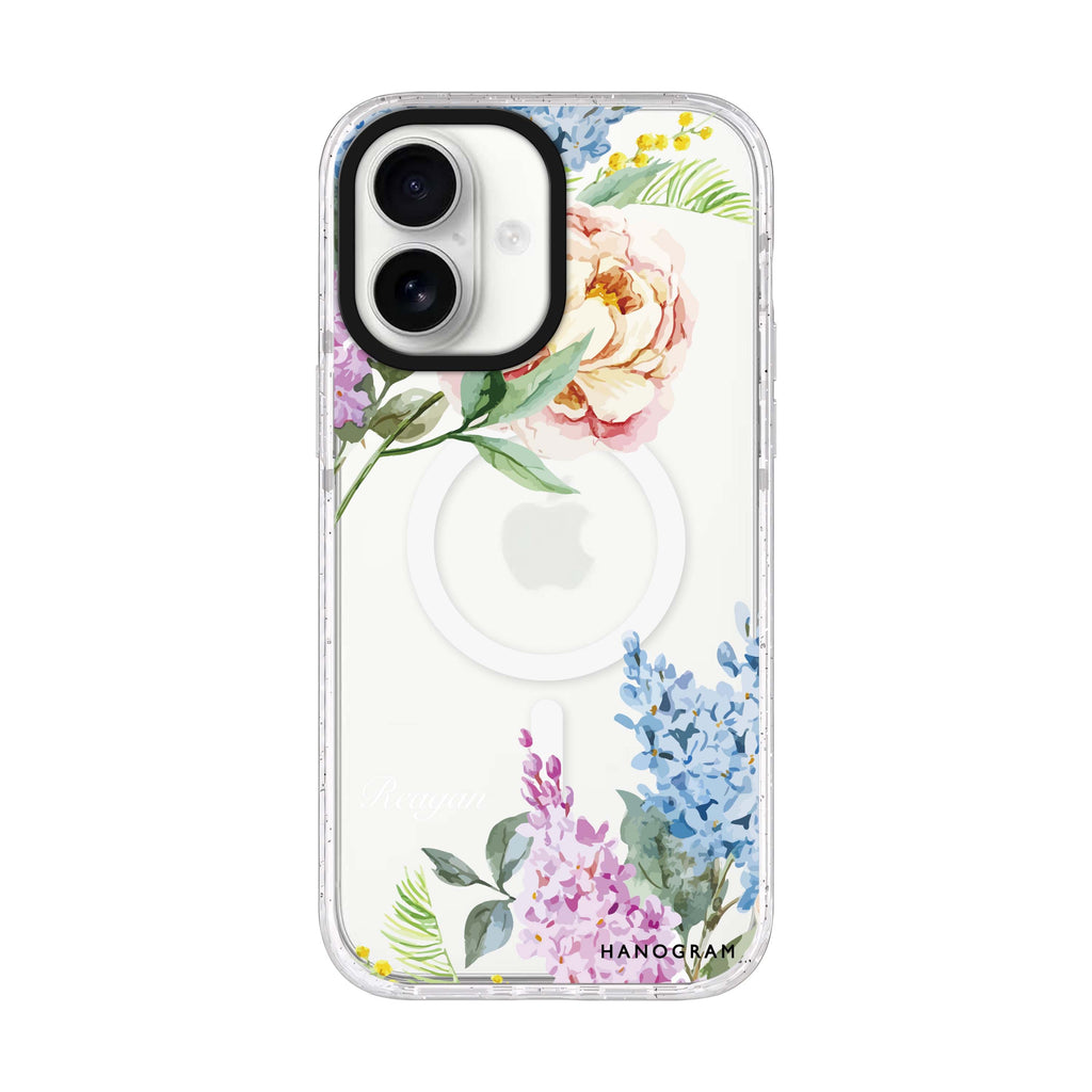 Tropical Floral iPhone 17 水晶透明保護殼正面展示