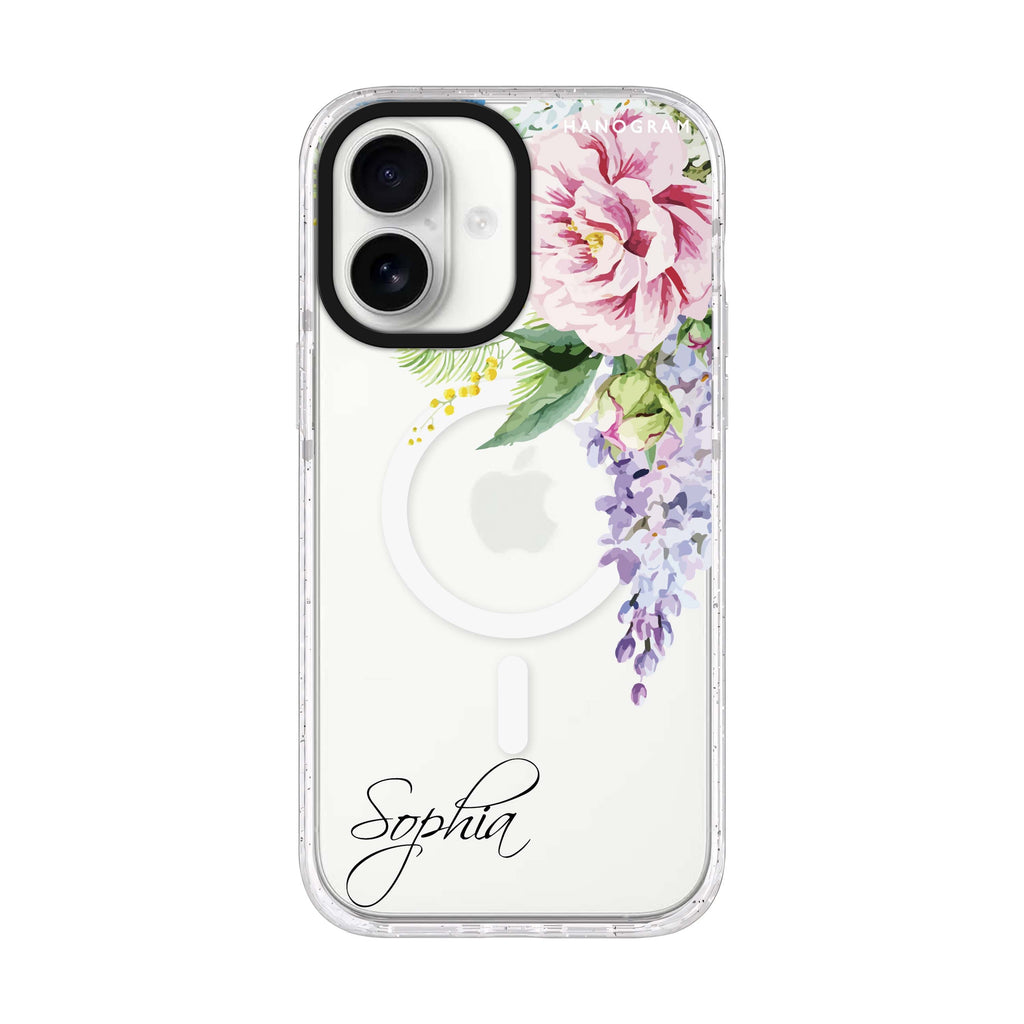 Tropical Floral II iPhone 17 水晶透明保護殼正面展示