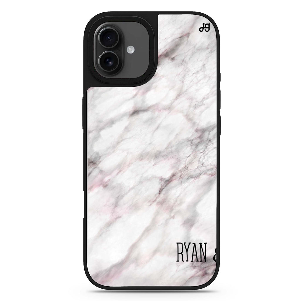 White Marble 款式1 iPhone 17 大理石紋鏡面手機殼 主圖設計