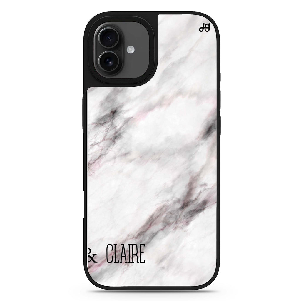 White Marble 款式3 iPhone 17 大理石紋鏡面手機殼 主圖設計