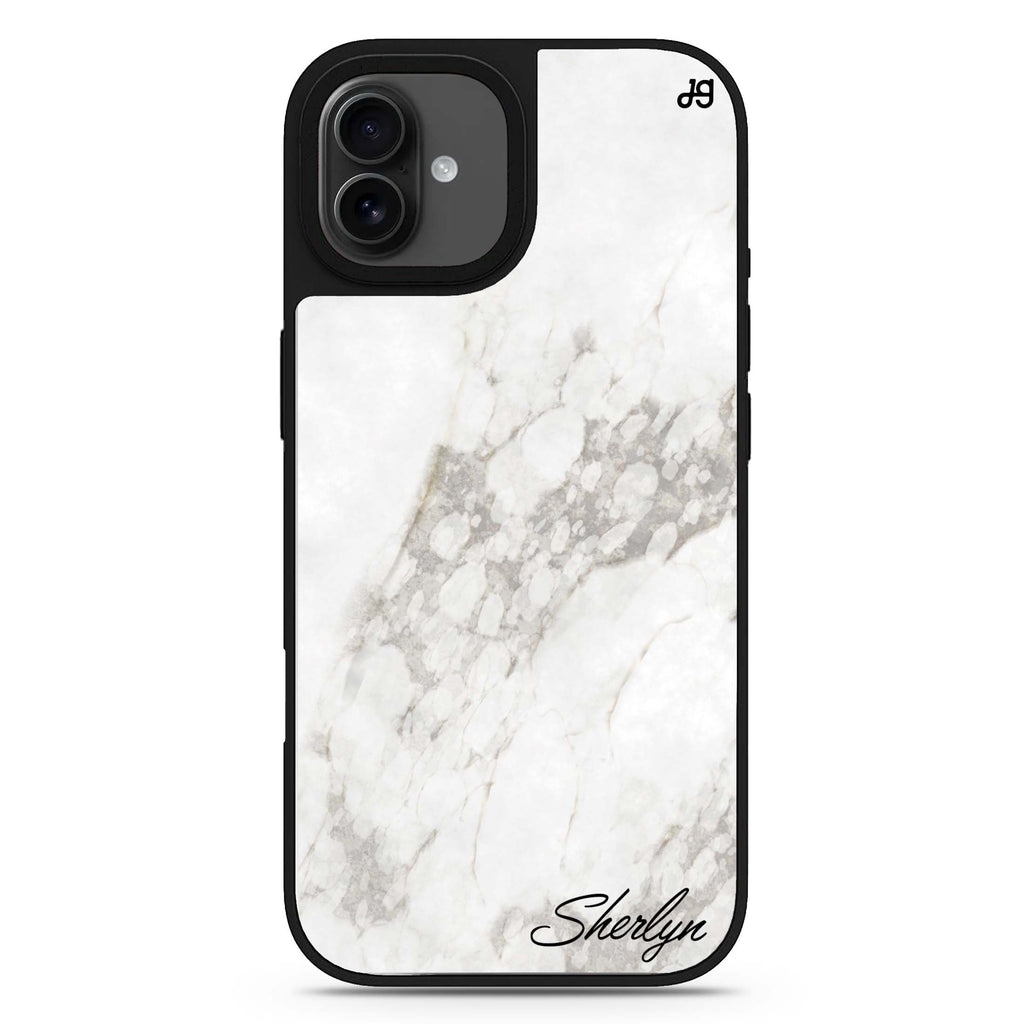 Simple White Marble iPhone 17 大理石紋鏡面手機殼 主圖設計