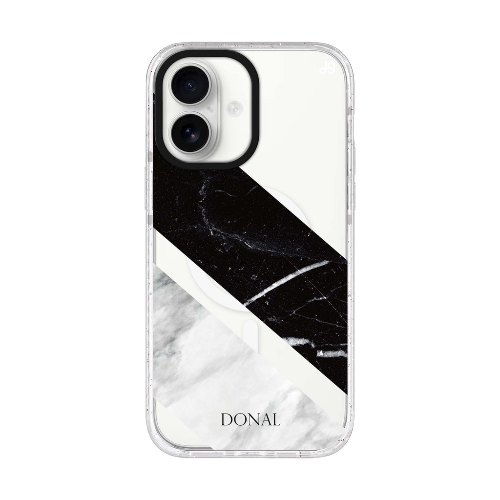 B & W Marble iPhone 17 水晶透明保護殼正面展示