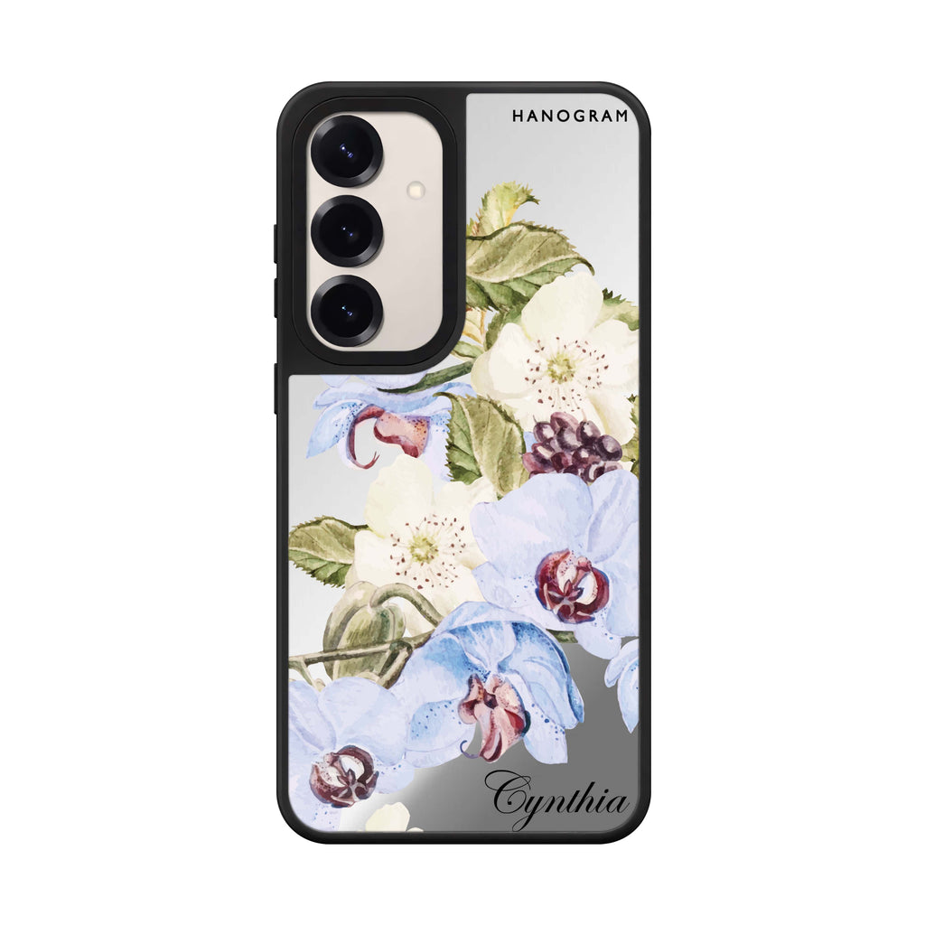 Light Blue Floral 鏡面手機殼