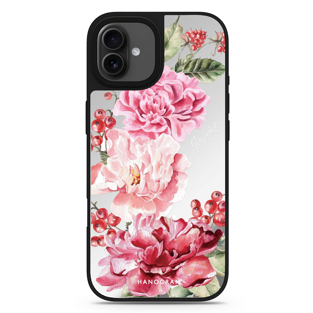 Pretty Watercolor Flowers 款式2 iPhone 17 水彩鏡面手機殼 主圖設計