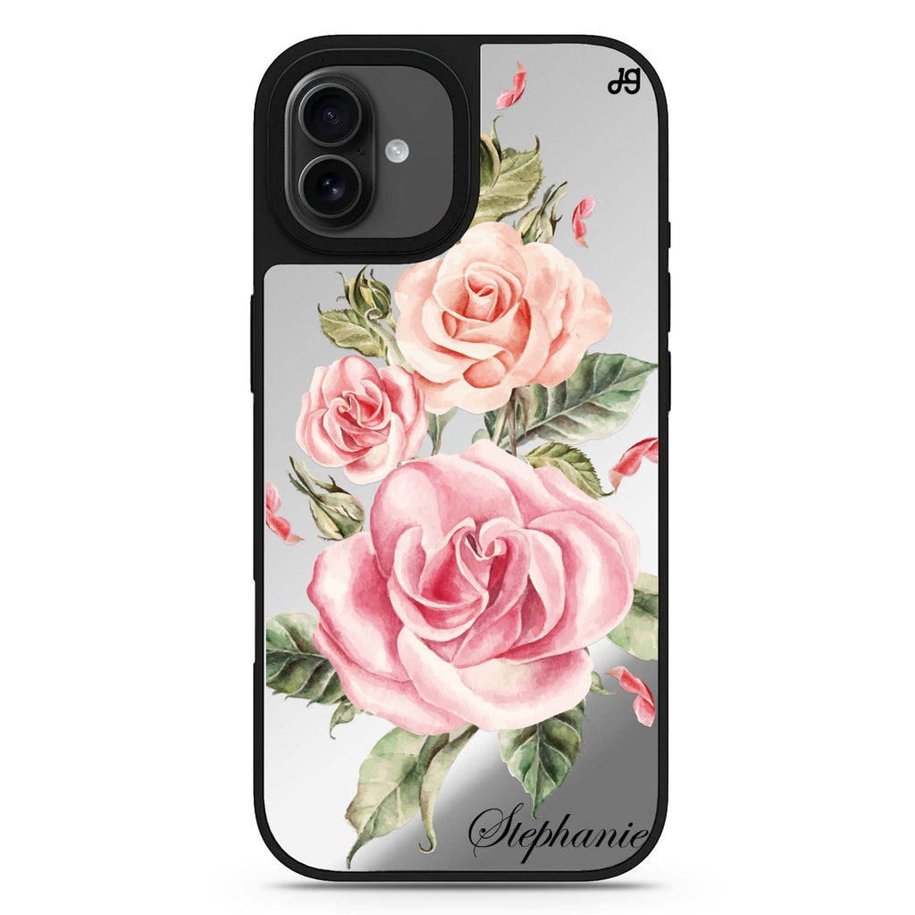 Pink Watercolor Floral iPhone 17 水彩鏡面手機殼 主圖設計
