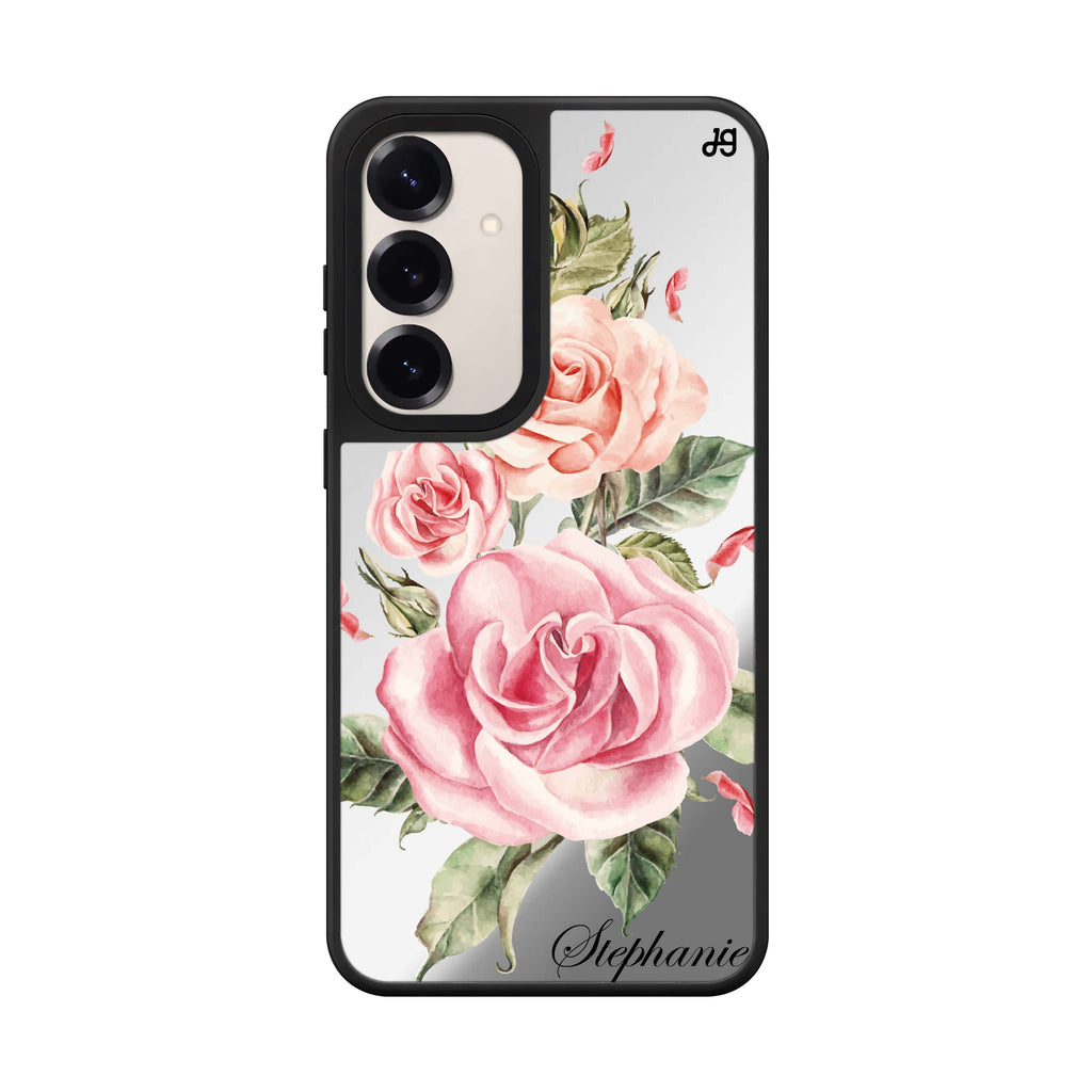 Pink Watercolor Floral 鏡面手機殼