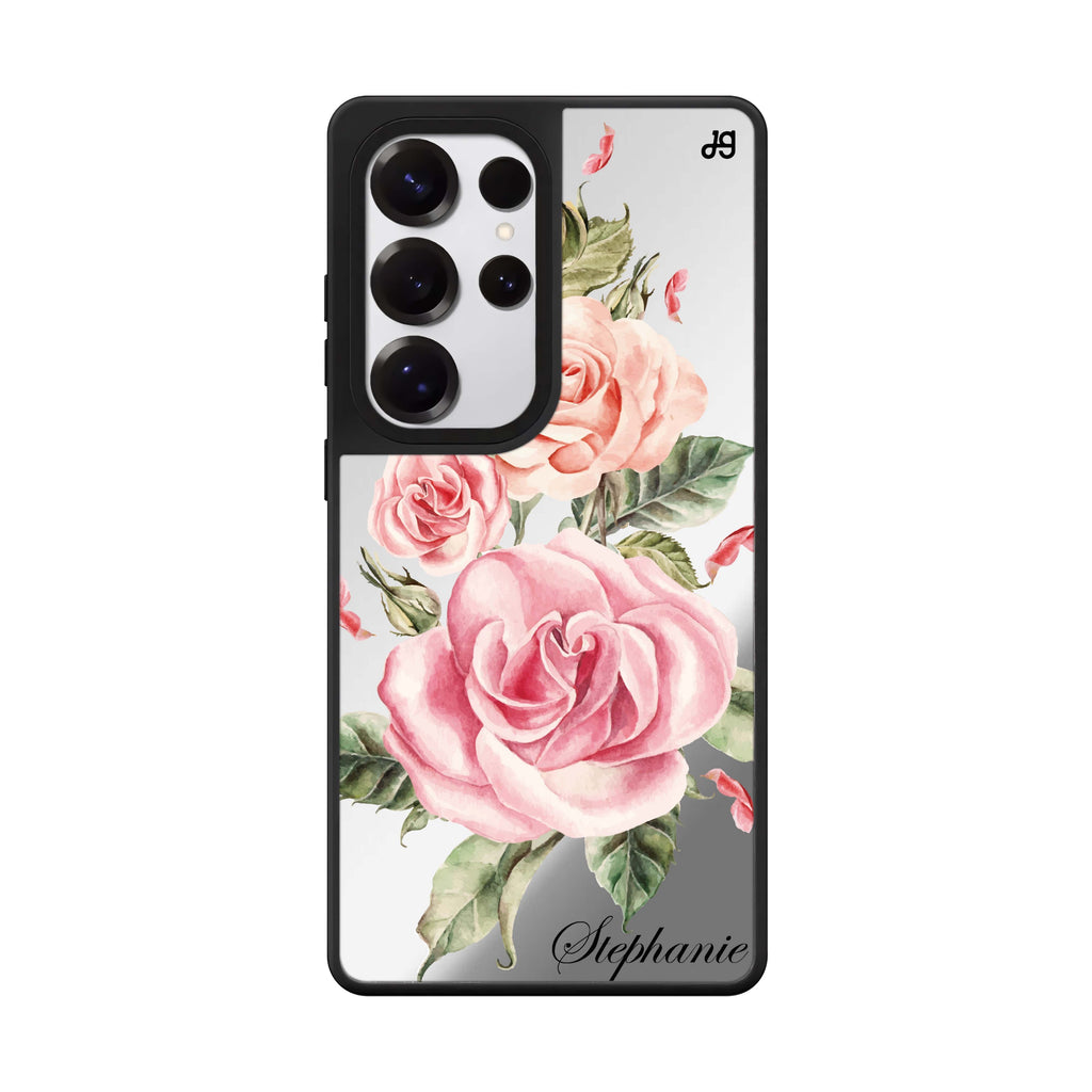 Pink Watercolor Floral 鏡面手機殼