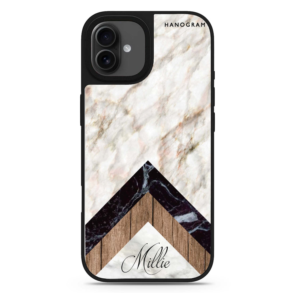 Marble & Wood iPhone 17 大理石紋鏡面手機殼 主圖設計