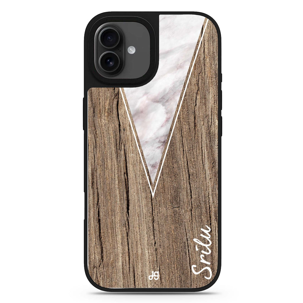 Marble & Wood II iPhone 17 大理石紋鏡面手機殼 主圖設計