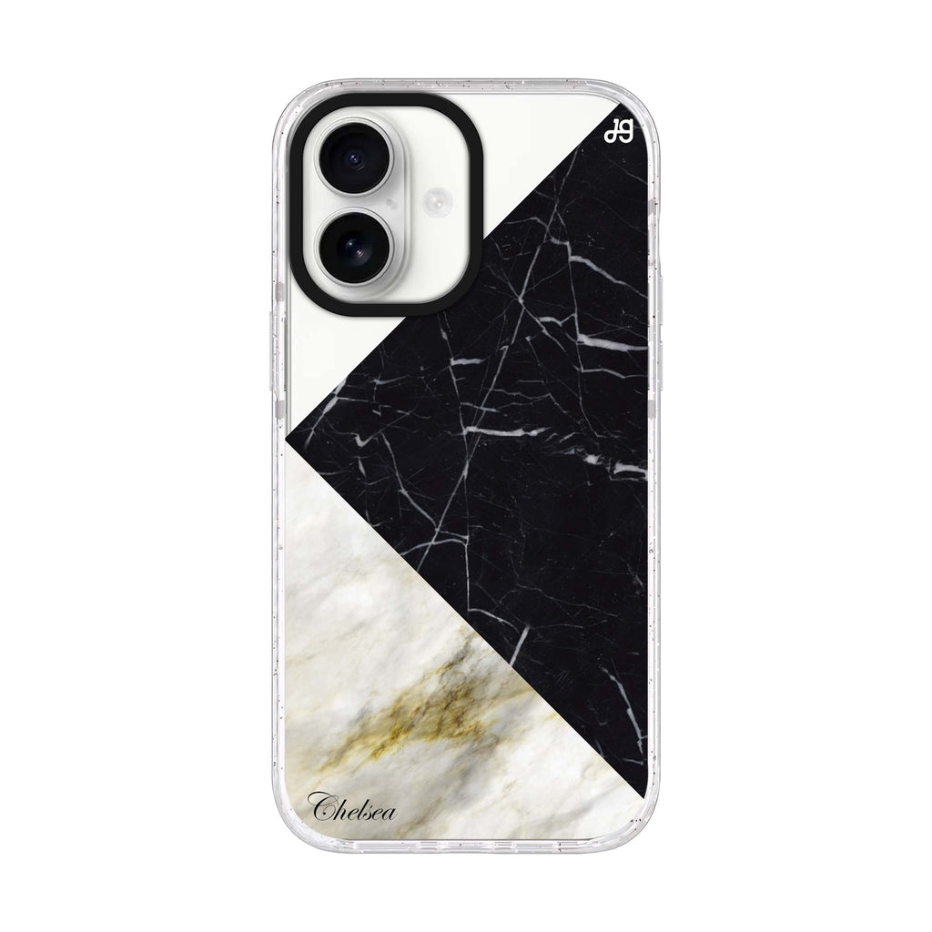 Marble Mix iPhone 17 水晶透明保護殼正面展示
