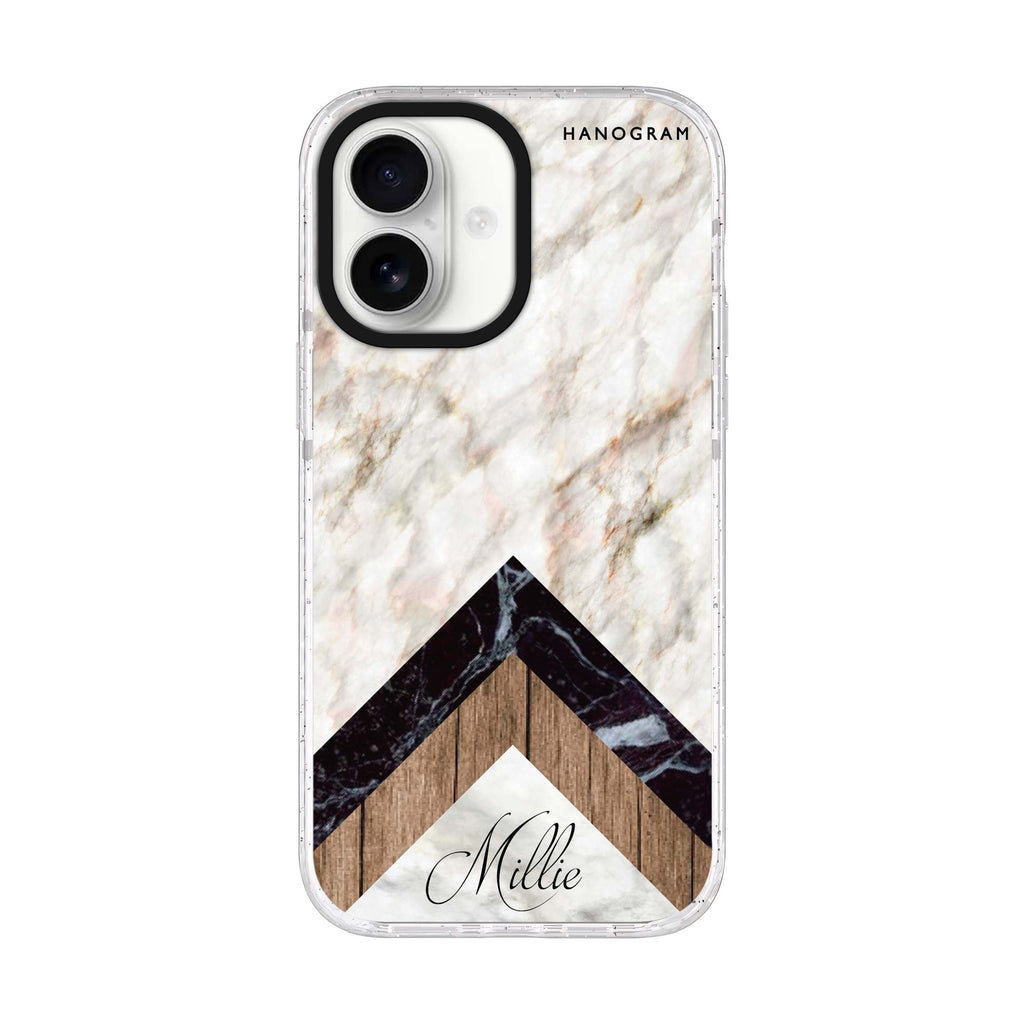 Marble & Wood iPhone 17 水晶透明保護殼正面展示