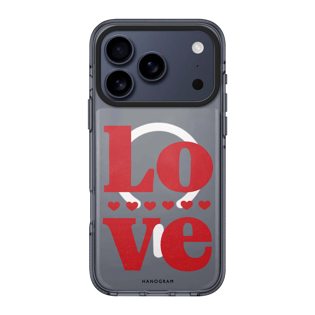 Red Love iPhone 17 Pro Max MagSafe 水晶透明保護殼 情人節設計設計 圖1