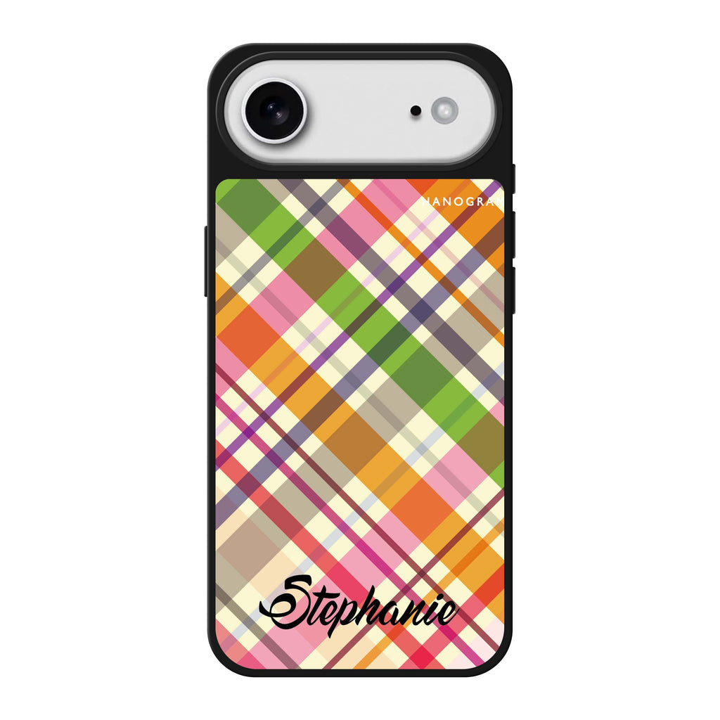 Colourful Checker Custom Name 鏡面手機殼