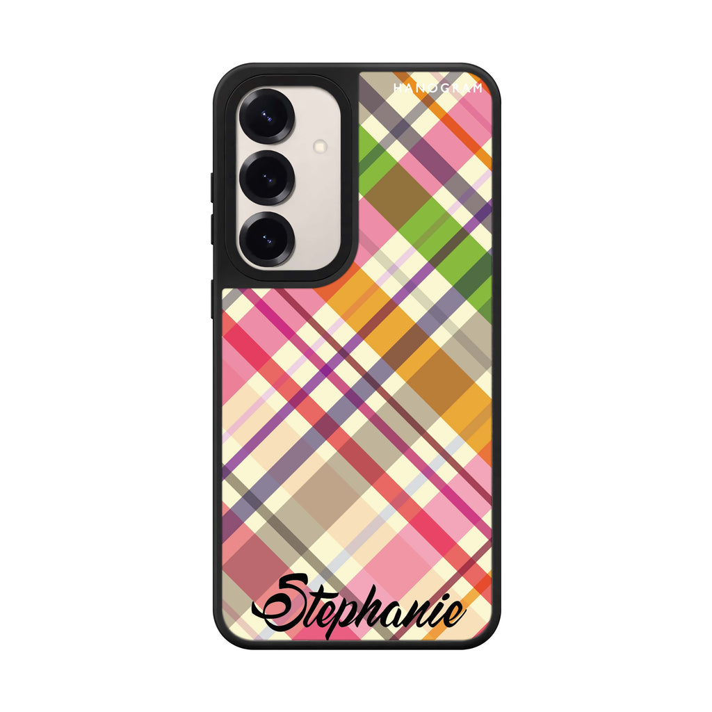 Colourful Checker Custom Name 鏡面手機殼