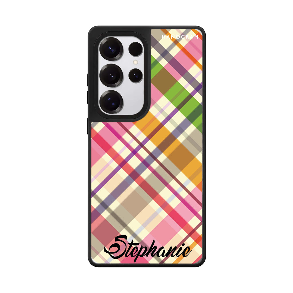 Colourful Checker Custom Name 鏡面手機殼