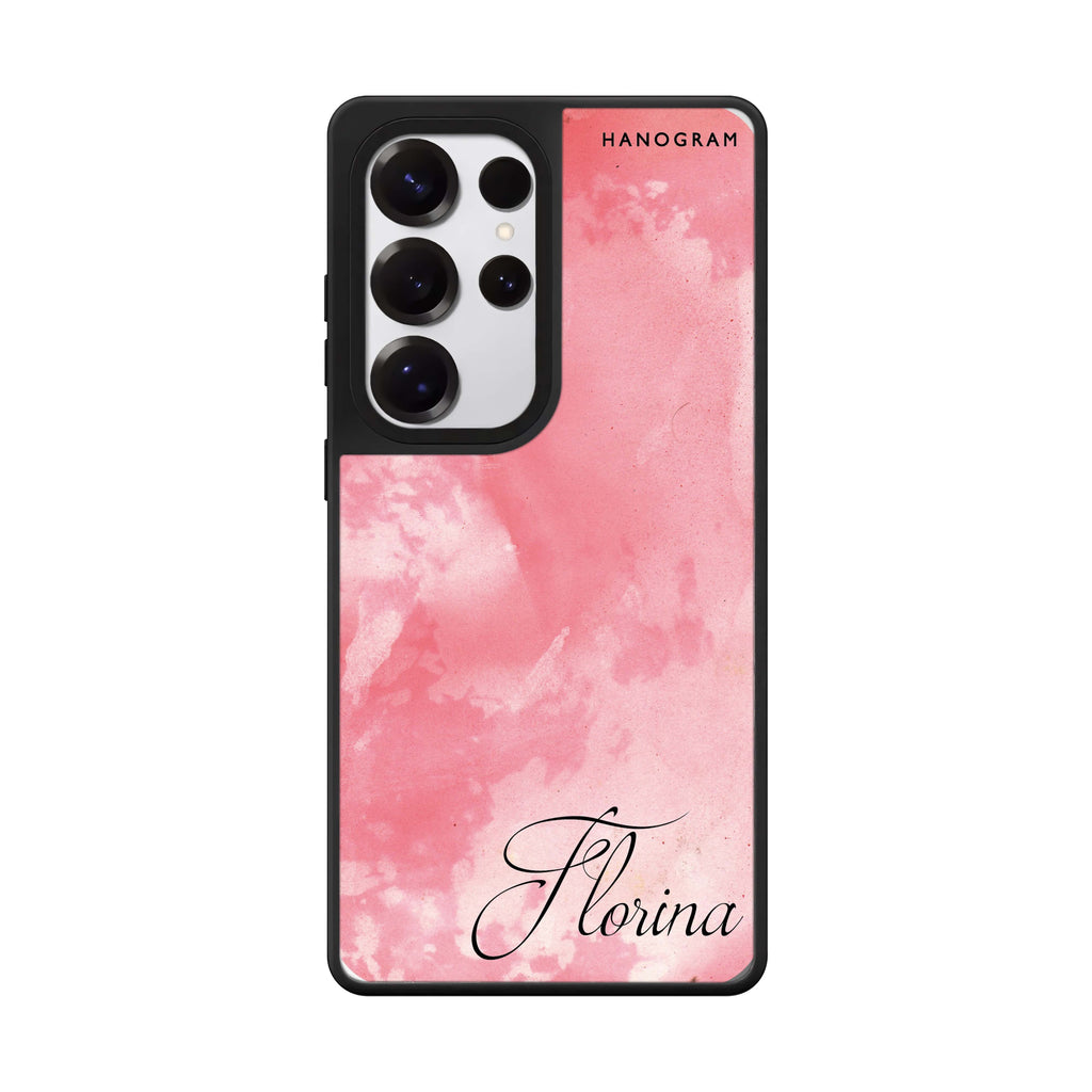 Red Colour Custom Name 鏡面手機殼