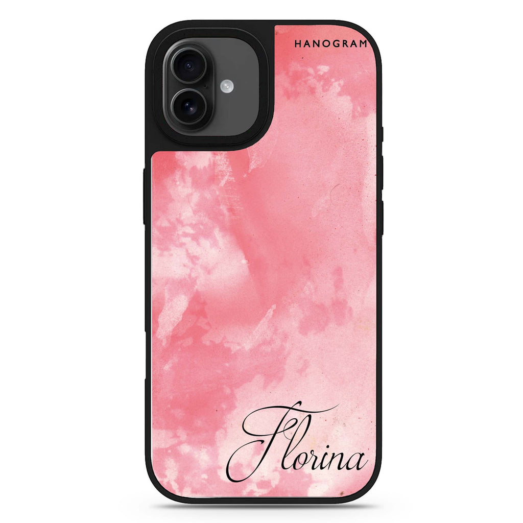 Red Colour Custom Name iPhone 17 個人化名字鏡面手機殼 主圖設計