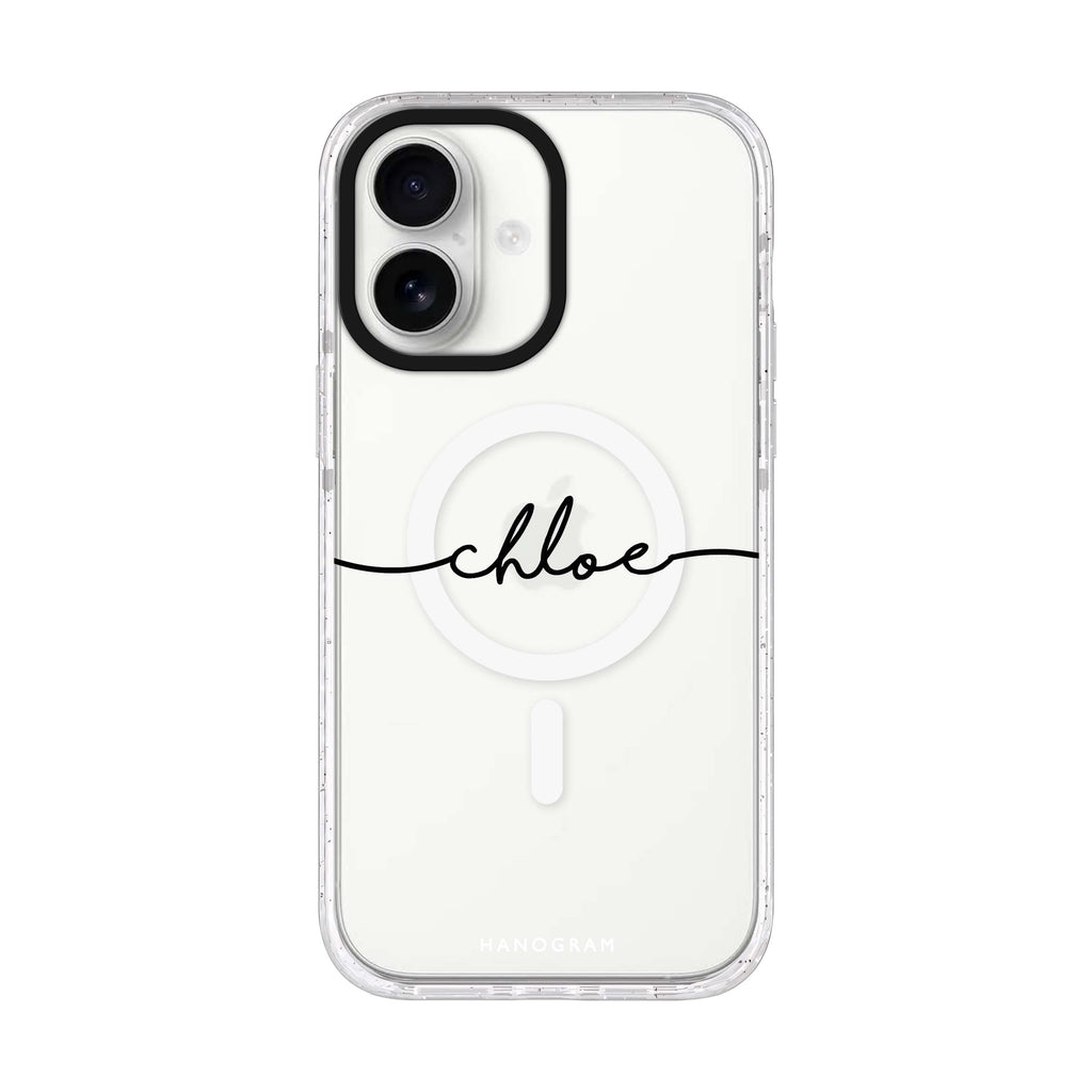 Handwritten iPhone 17 水晶透明保護殼正面展示