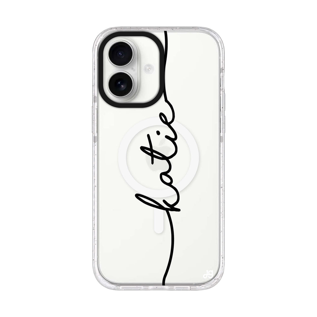 Vertical Handwritten iPhone 17 水晶透明保護殼正面展示
