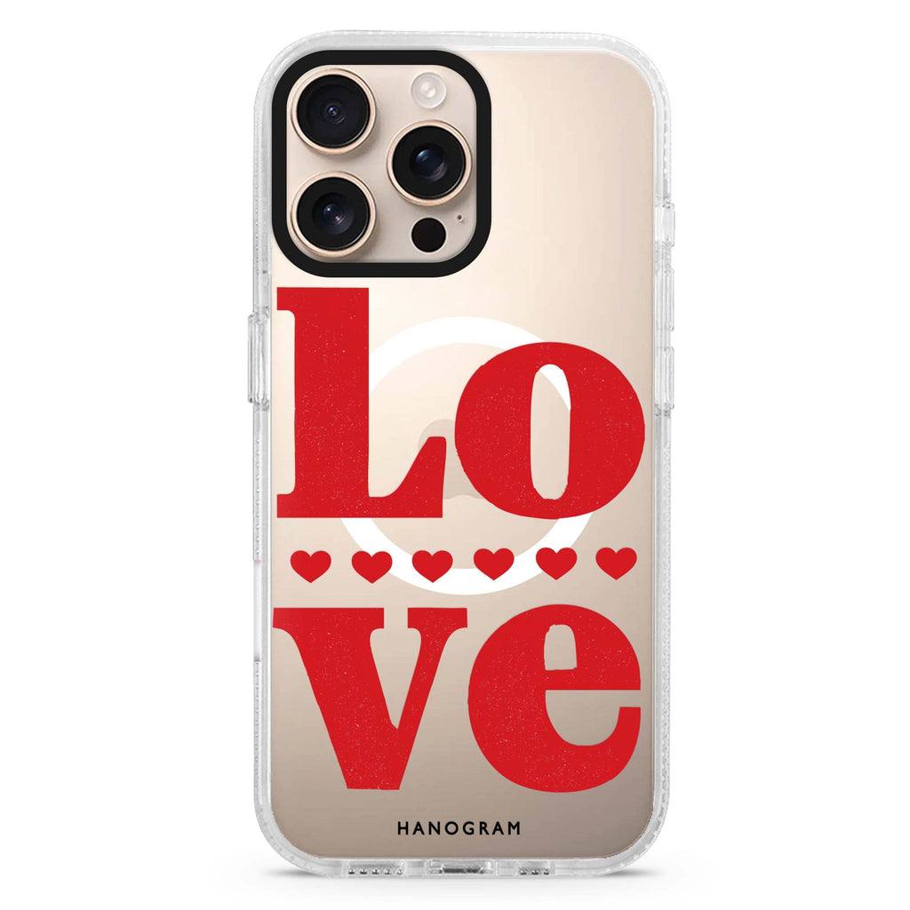 Red Love Magsafe 兼容水晶透明保護殼