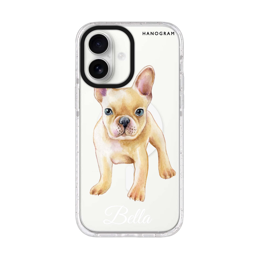 Cute Dog iPhone 17 水晶透明保護殼正面展示