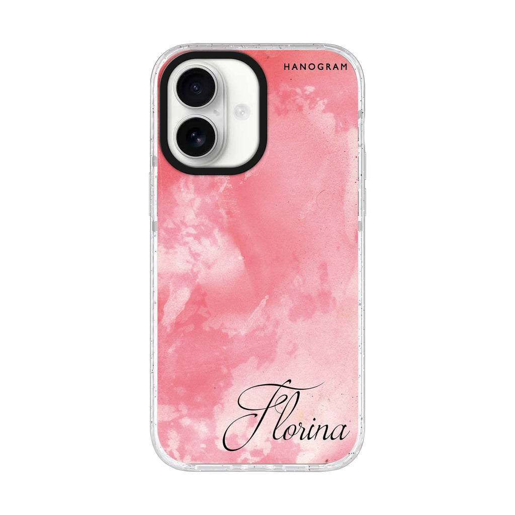 Red Colour Custom Name iPhone 17 水晶透明保護殼正面展示