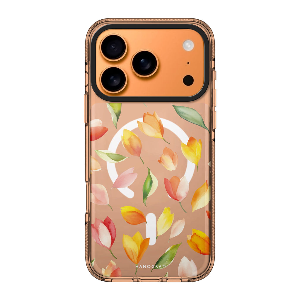 Tulip Rain iPhone 17 Pro Max MagSafe 水晶透明保護殼 花卉圖案設計 圖1