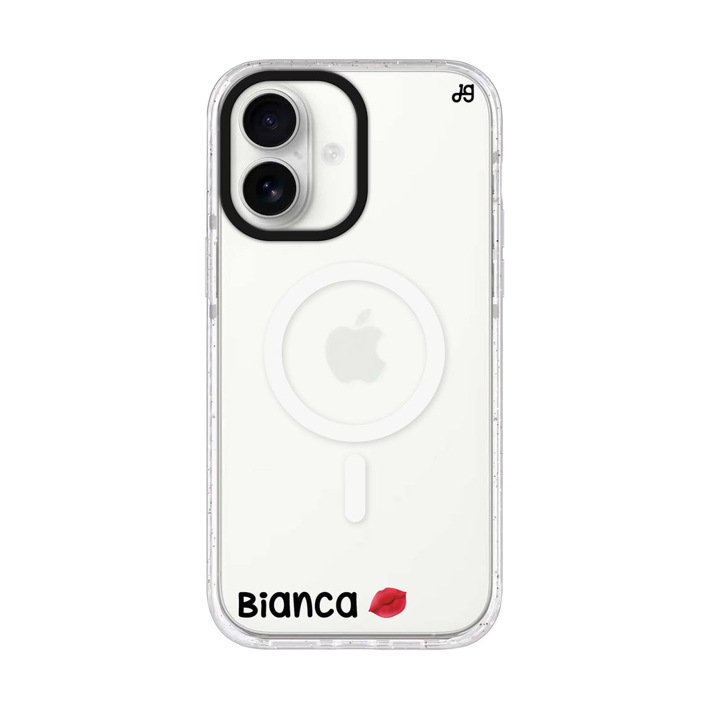 A Kiss iPhone 17 水晶透明保護殼正面展示