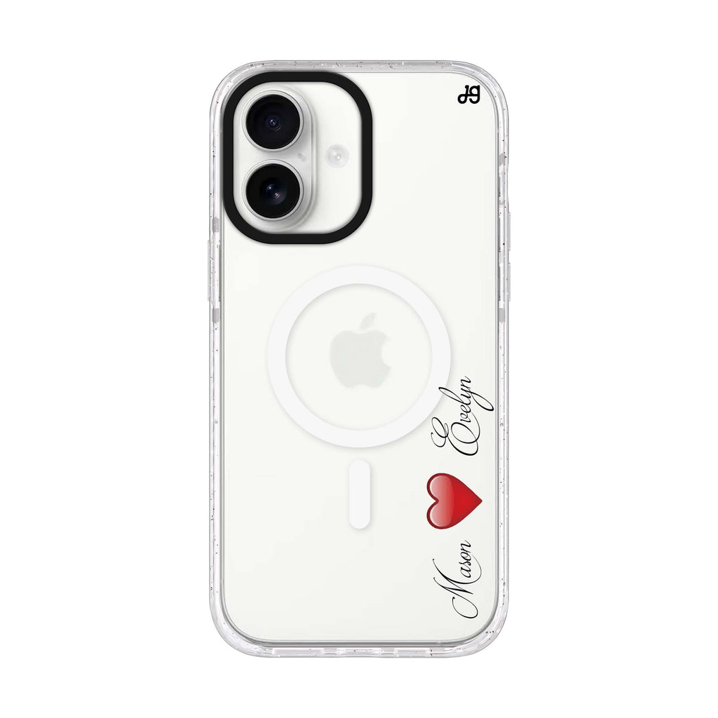 You & Me iPhone 17 水晶透明保護殼正面展示