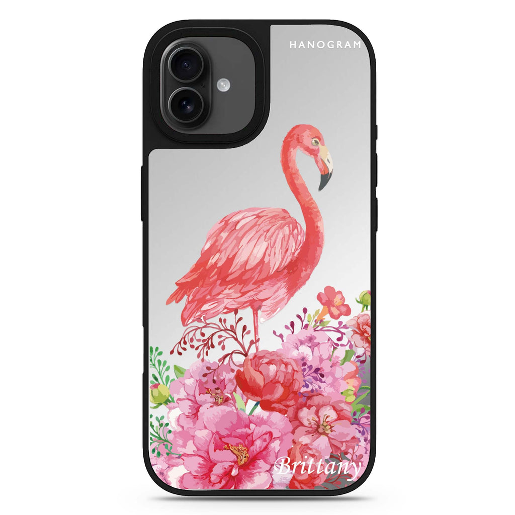 Flamingo & Flower iPhone 17 花卉鏡面手機殼 主圖設計