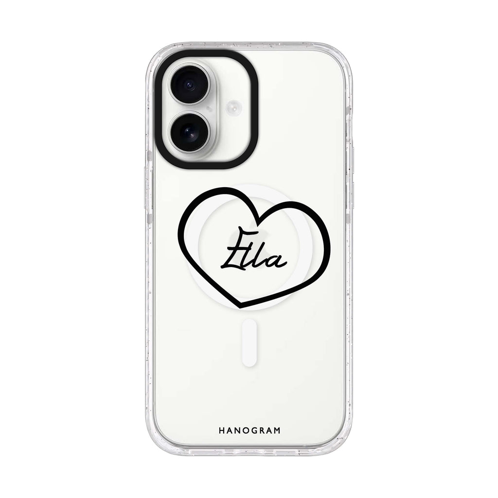 Sweet Heart iPhone 17 水晶透明保護殼正面展示