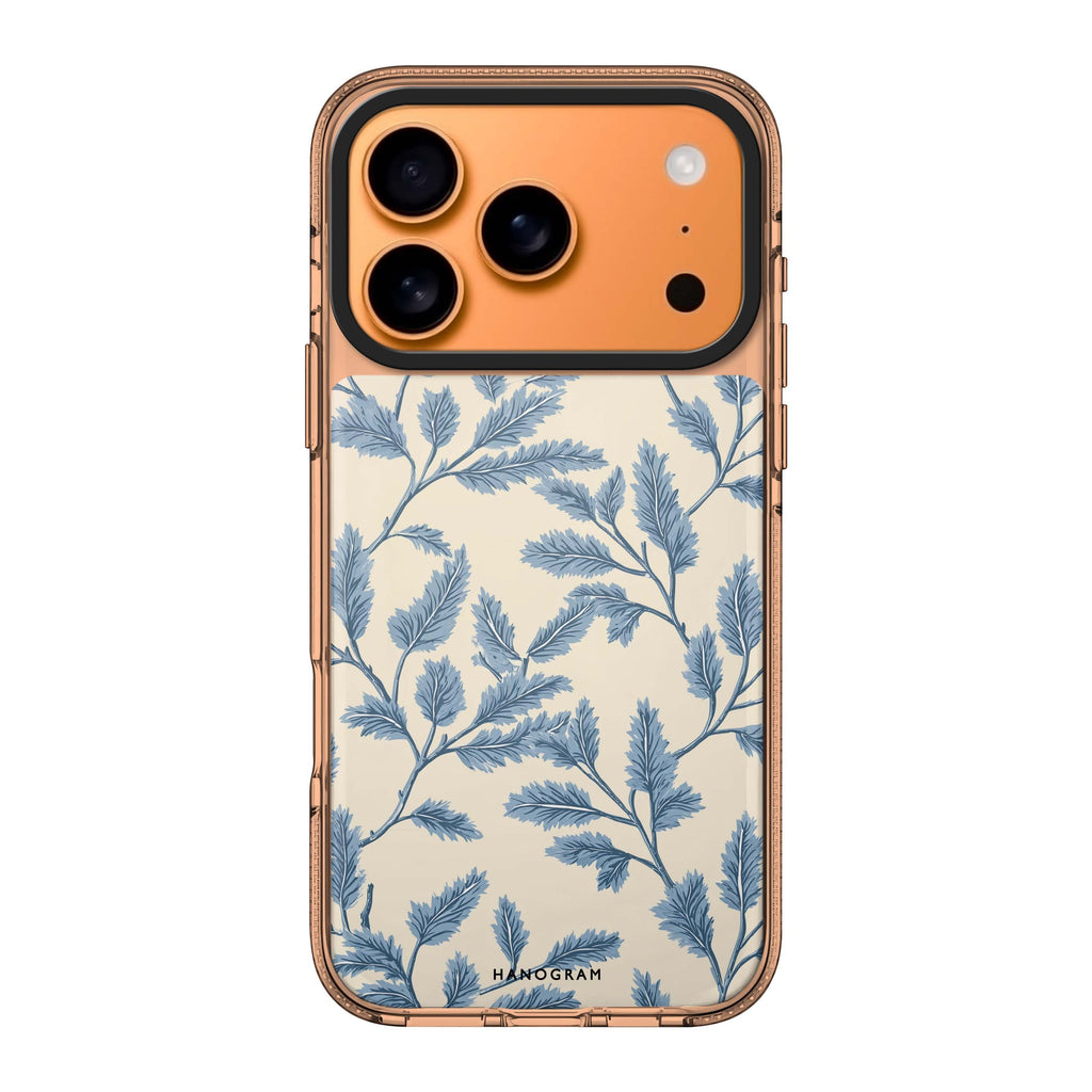 Blue Botanical iPhone 17 Pro Max MagSafe 水晶透明保護殼 花卉圖案設計 圖1