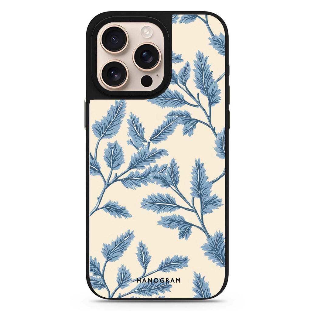 Blue Botanical Magsafe 兼容鏡面手機殼