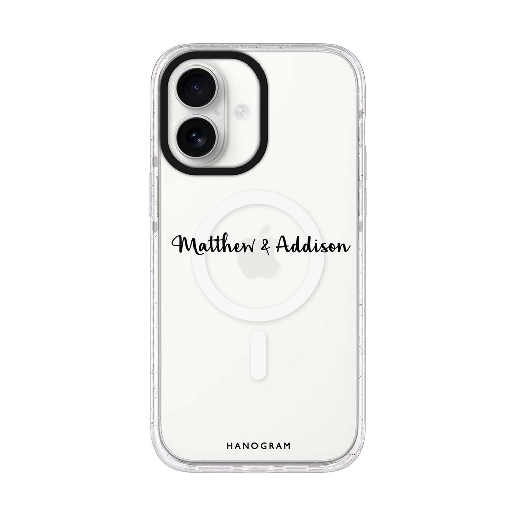 Me & You iPhone 17 水晶透明保護殼正面展示