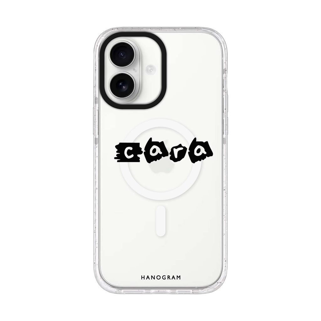Sticker Custom Name iPhone 17 水晶透明保護殼正面展示
