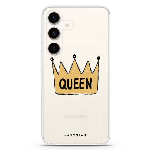 Royal Queen Samsung Galaxy S26/S25/S24 水晶透明保護殼正面展示