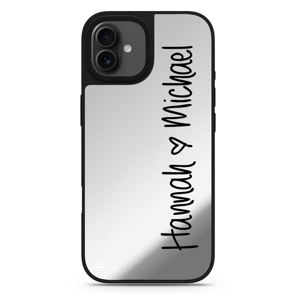 Vertical Names iPhone 17 個人化名字鏡面手機殼 主圖設計