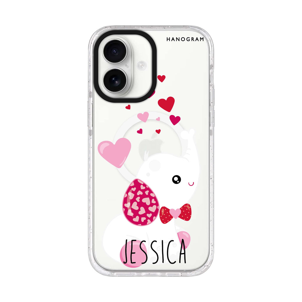 Lovely Elephant iPhone 17 水晶透明保護殼正面展示