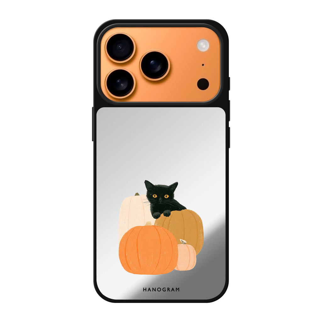 Peekaboo Pumpkin Kitten 鏡面手機殼