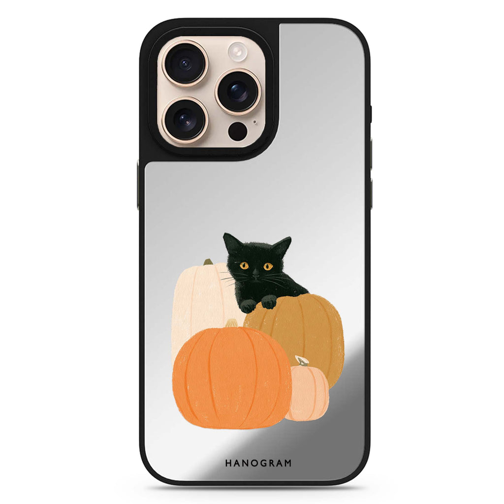 Peekaboo Pumpkin Kitten 鏡面手機殼
