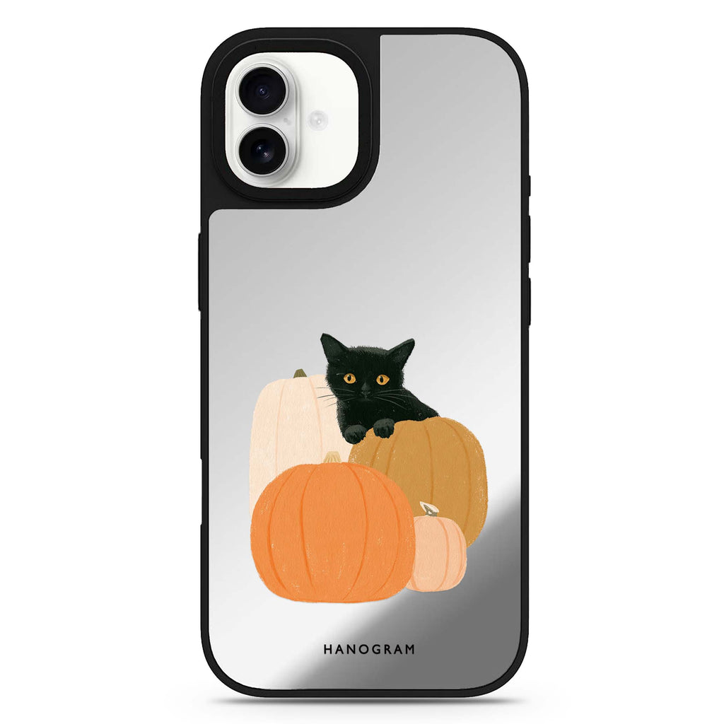 Peekaboo Pumpkin Kitten 鏡面手機殼