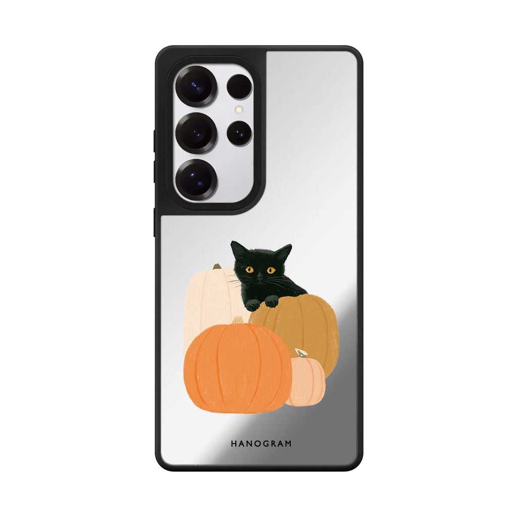Peekaboo Pumpkin Kitten Samsung Galaxy 鏡面手機殼