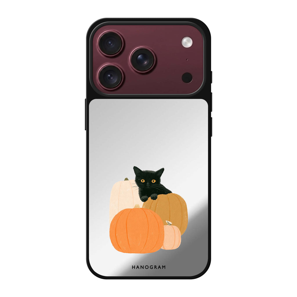 Peekaboo Pumpkin Kitten 鏡面手機殼