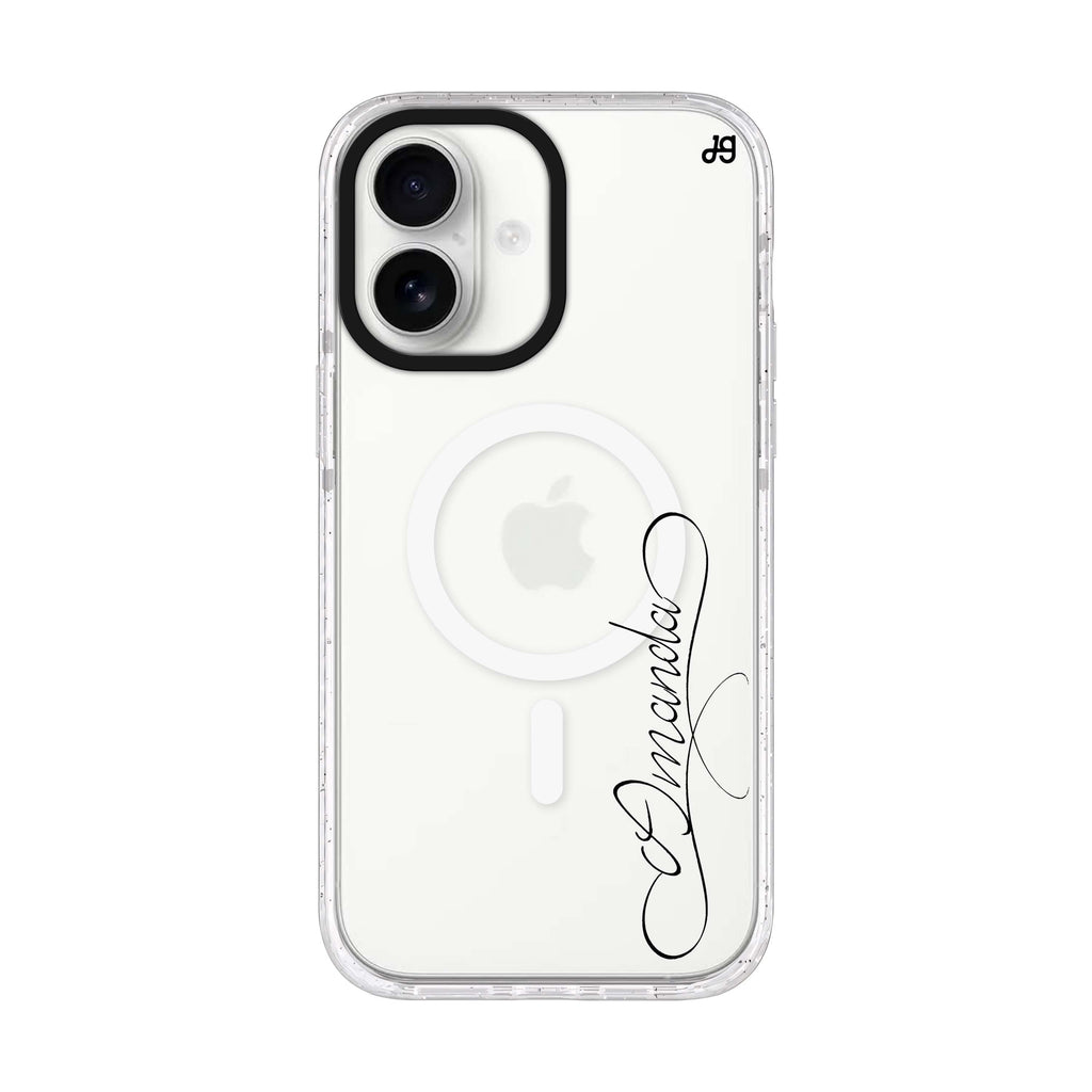 Cursive I iPhone 17 水晶透明保護殼正面展示