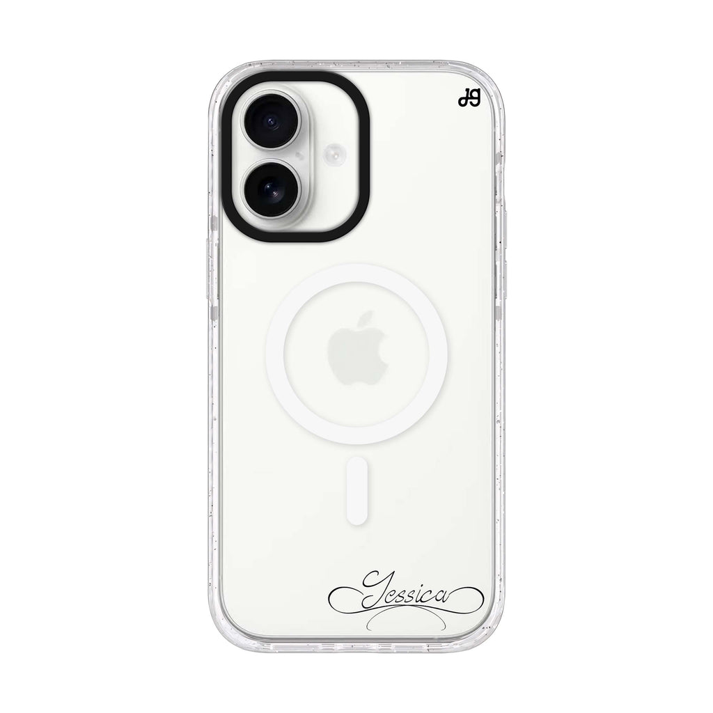 Cursive II iPhone 17 水晶透明保護殼正面展示