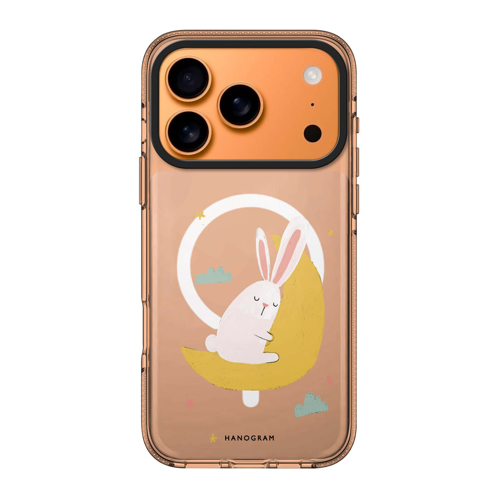 Moon Bunny iPhone 17 Pro Max MagSafe 水晶透明保護殼 兔子圖案設計 圖1